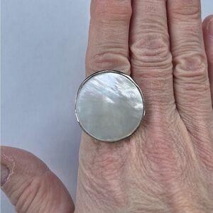 Fashion Jewelry, Silver Colour & White Gem, Women Ring, Size 10